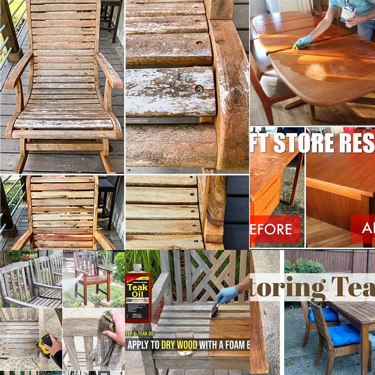 Step-by-Step Photos of a Teak Furniture Restoration Project