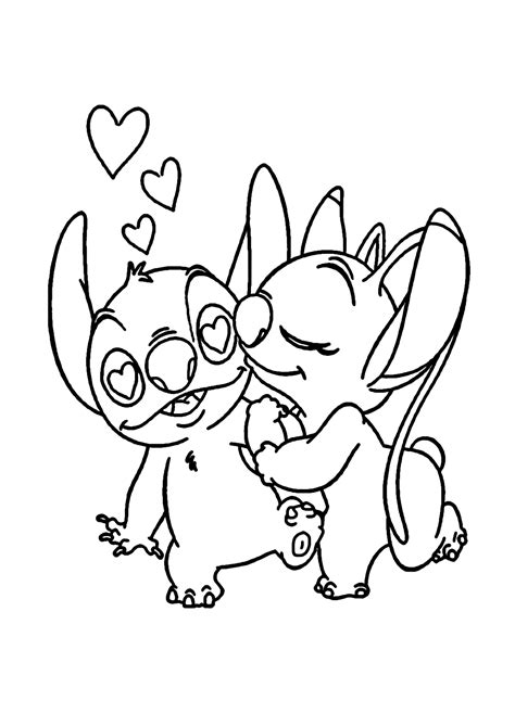 Stitch And Angel Coloring Pages Printable
