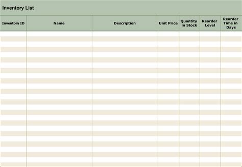 Stock Checklist Template