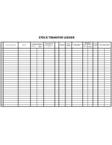 Stock Transfer Ledger Template