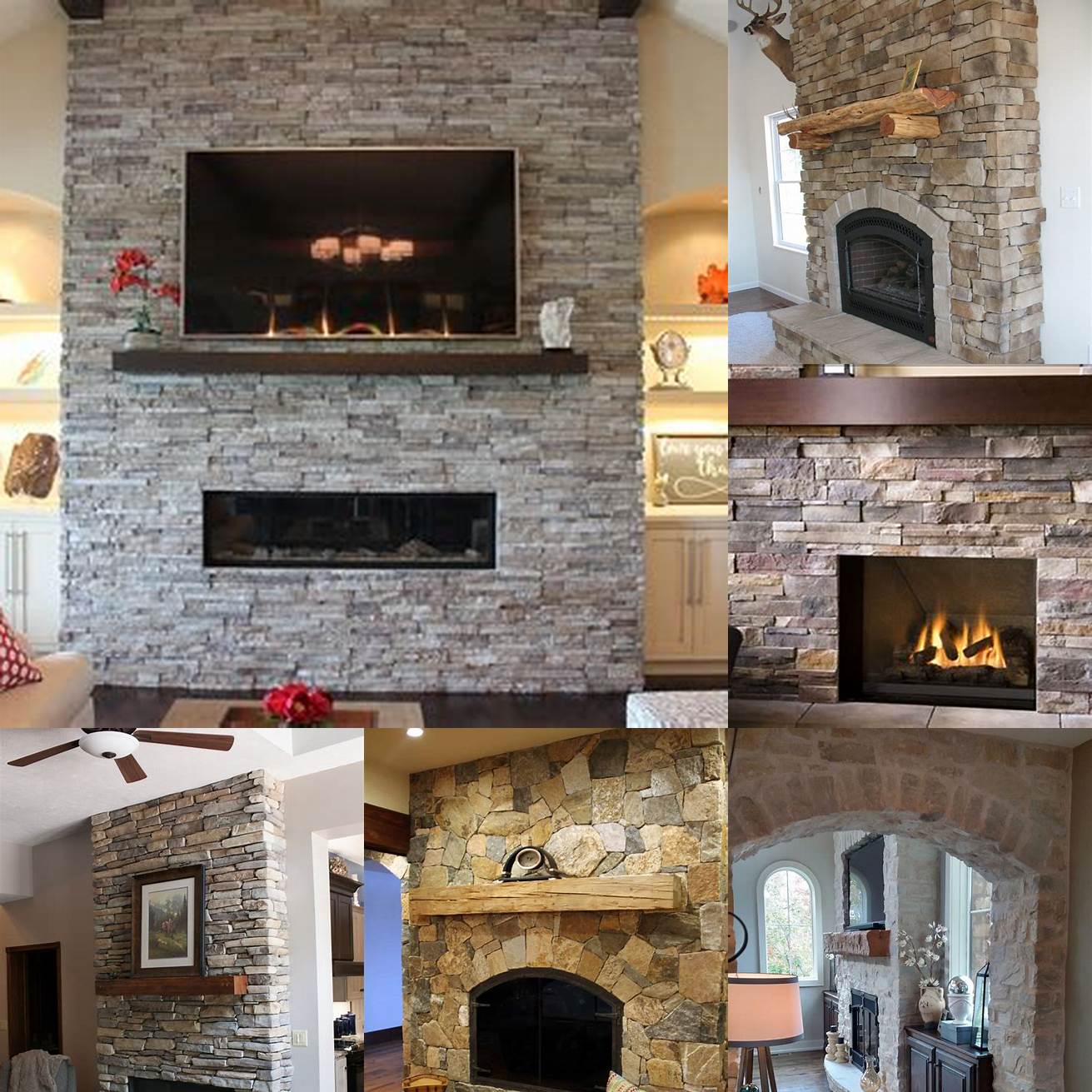 Stone Wall Panels in a Fireplace