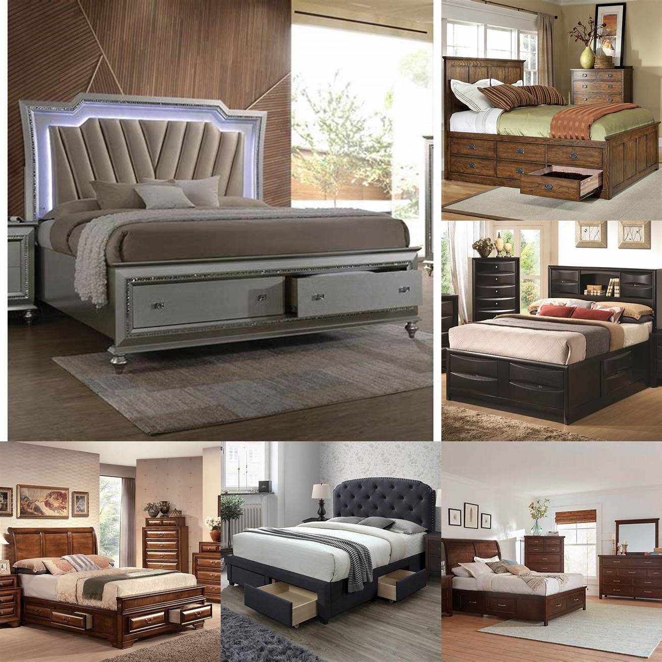 Storage Eastern King Bed - a bed with built-in storage drawers or compartments
