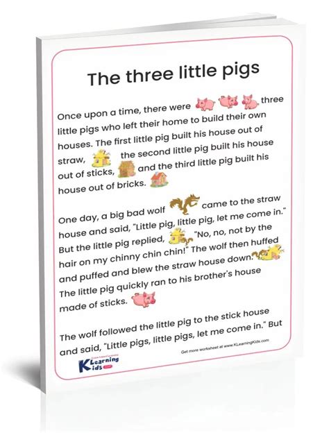 Story Of The Three Little Pigs Printable