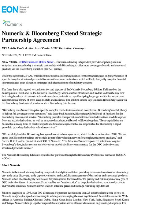 Strategic Partnership Agreement Template