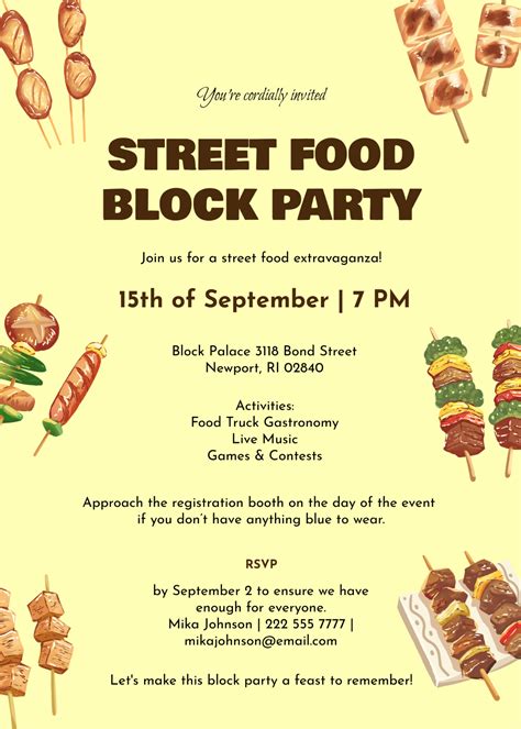 Street Party Invitation Template