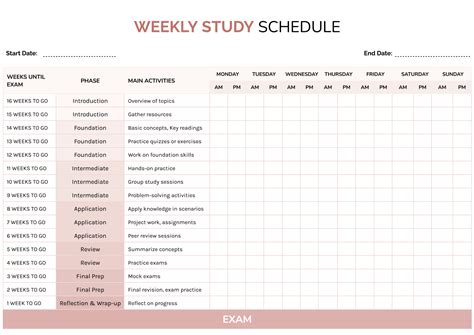 Study Schedule