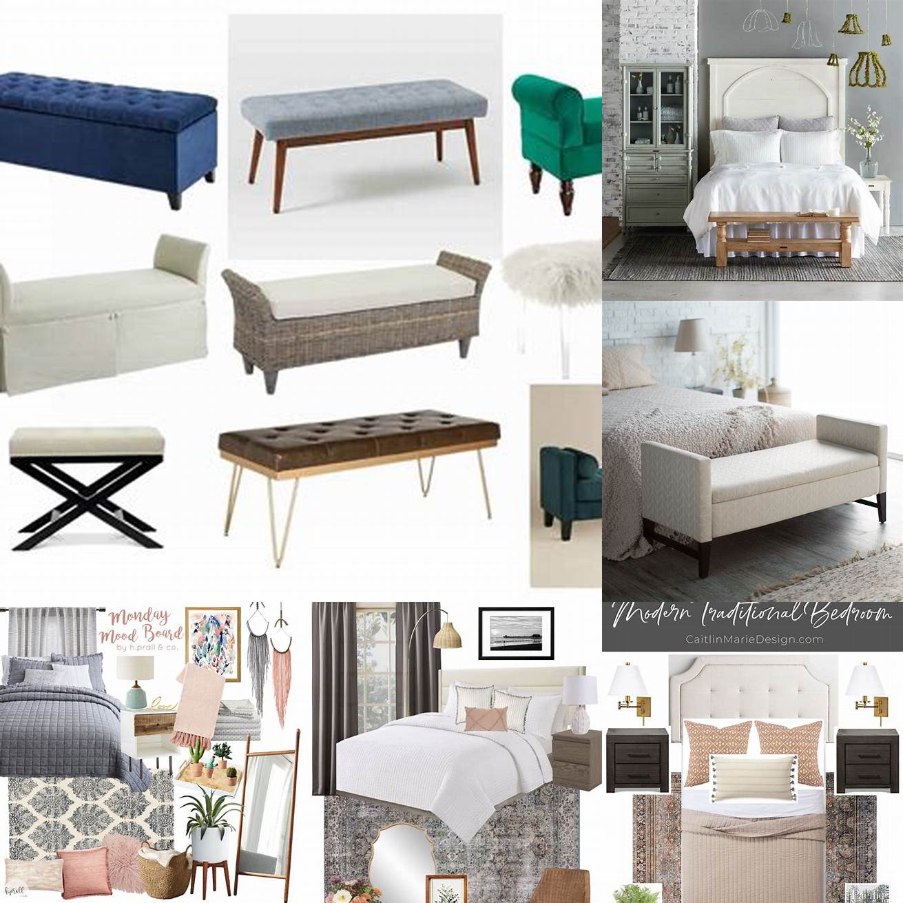 Style Think about the overall style and mood of your bedroom and choose a bench that reflects it