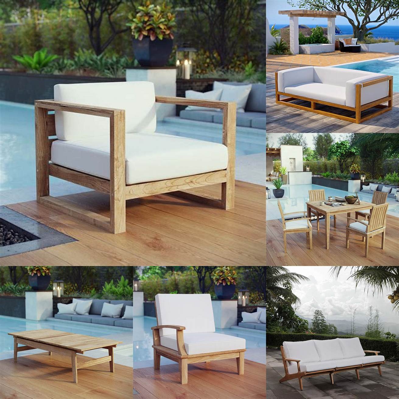 Stylish Modway Teak Outdoor Furniture