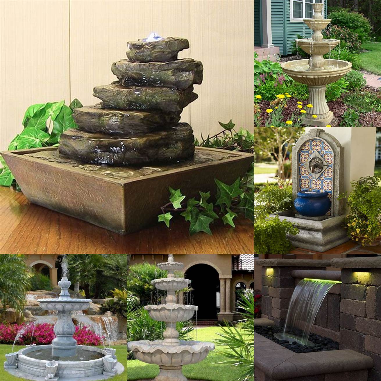 Stylish and attractive Water fountains come in different designs and colors that can complement your home décor and add a touch of style and elegance