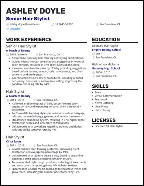 Stylist Resume Template