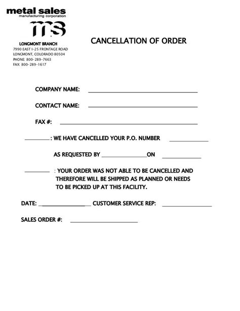 Submit the Cancelation Form