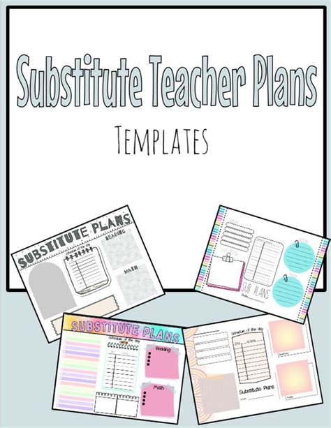 Substitute Teacher Plans Template