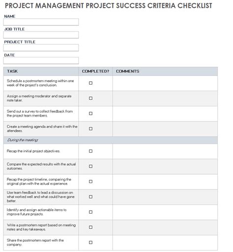 Success Criteria Template