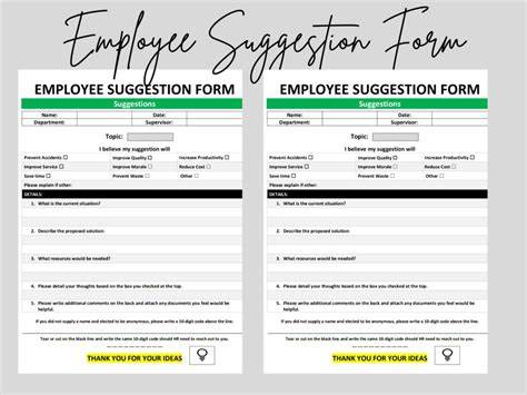 Suggestion Form Template Word