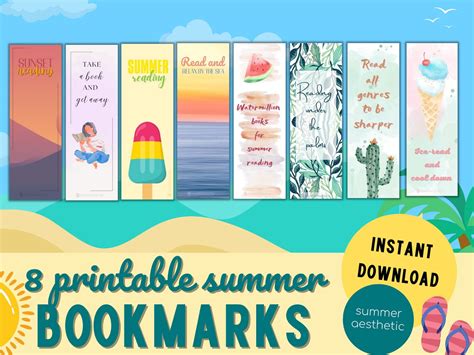 Summer Bookmarks Printables