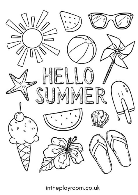 Summer Coloring Pictures Printable