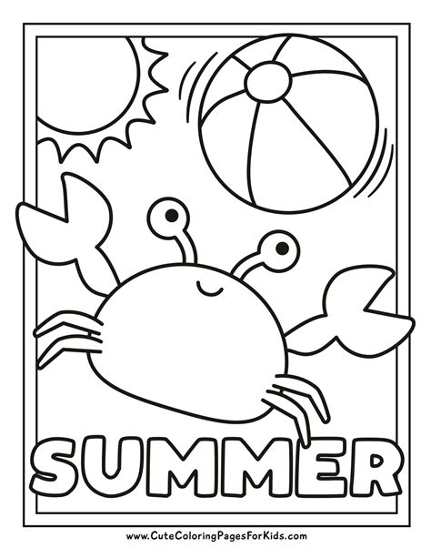 Summer Coloring Sheets Printable