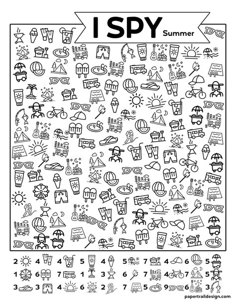 Summer I Spy Free Printable