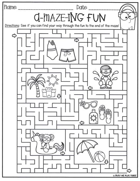 Summer Mazes Printable