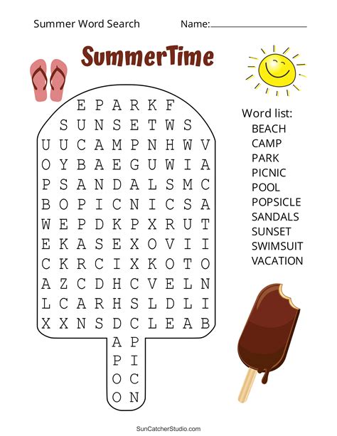Summertime Word Search Printables
