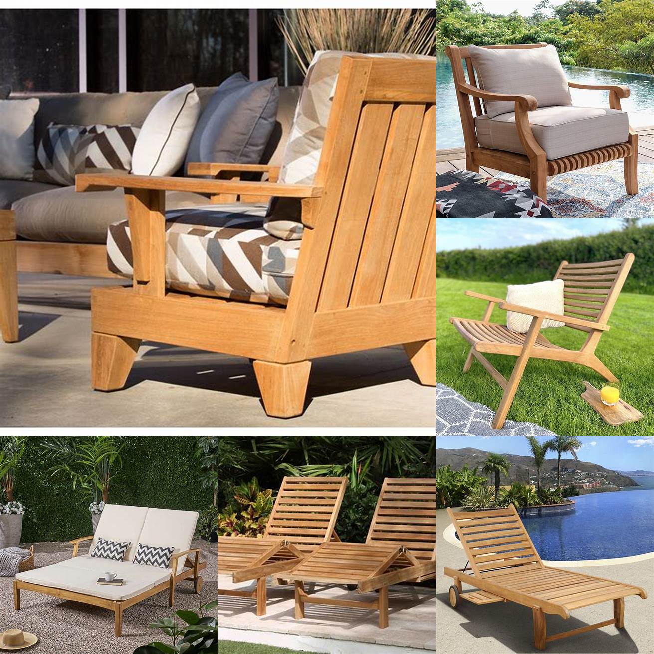 Sunset Teak Outdoor Lounge Chair with Pets