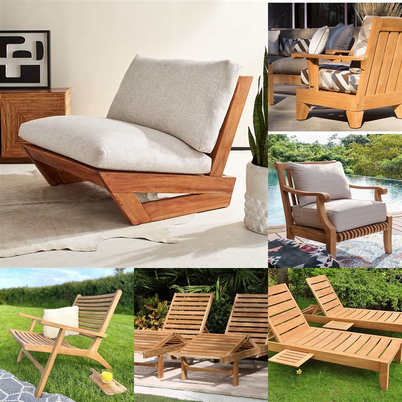 Sunset Teak Outdoor Lounge Chair with a Book