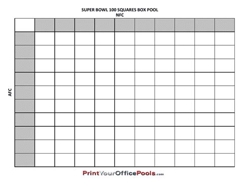 Super Bowl Box Pool Template