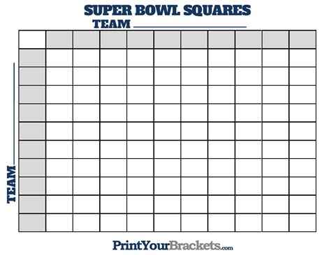 Super Bowl Grid Template