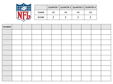 Super Bowl Pool Template Free