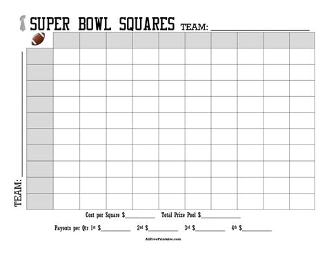 Super Bowl Squares Free Printable