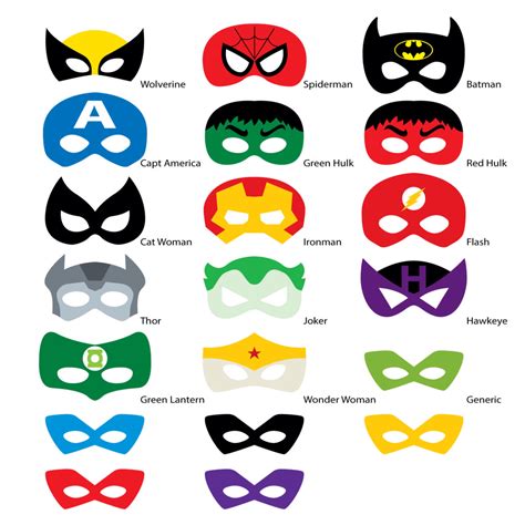 Super Hero Mask Template