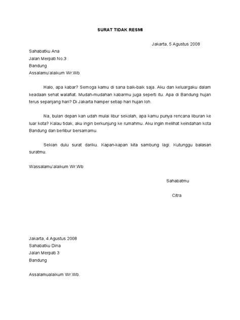 Surat Tidak Resmi