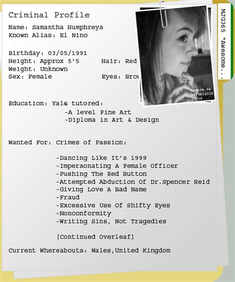 Suspect Profile Template