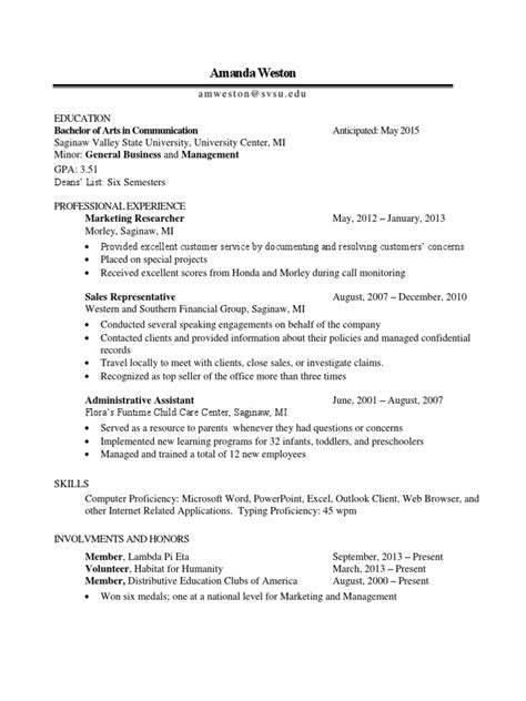 Svsu Resume Template