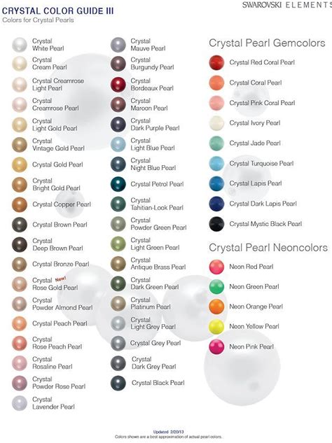 Swarovski Pearl Color Chart