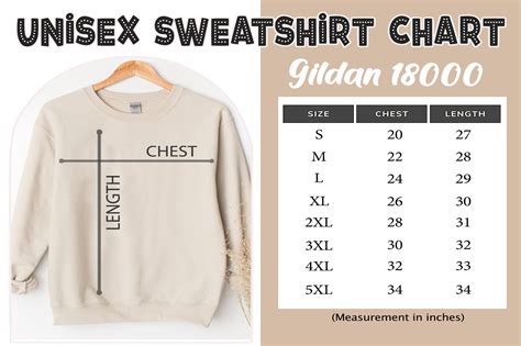Sweatshirt Size Chart
