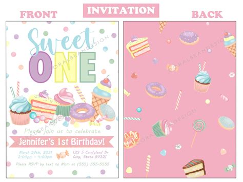 Sweet One Birthday Invitations Template