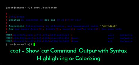 Syntax highlightingcolorizing cat