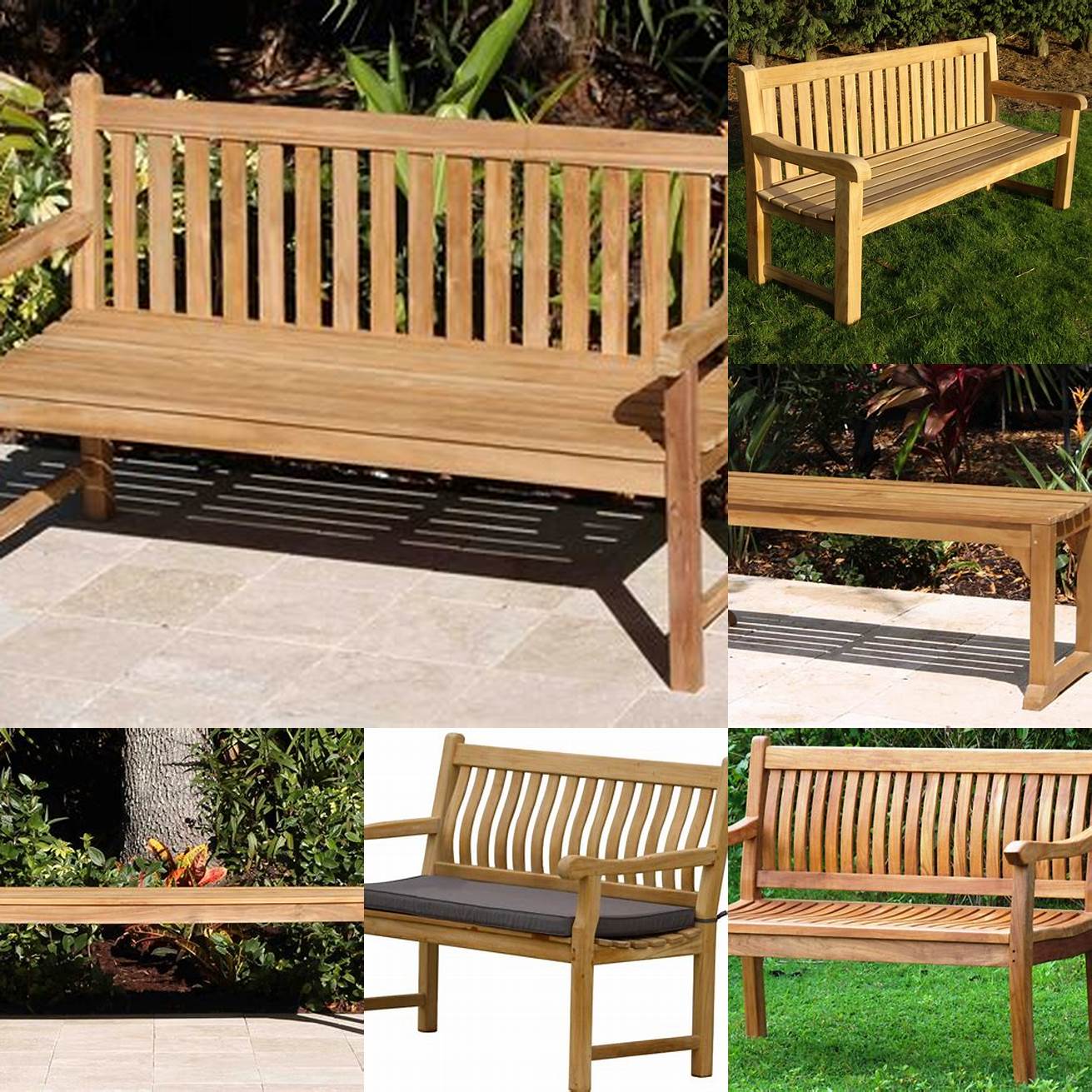 Synthetic teak benches