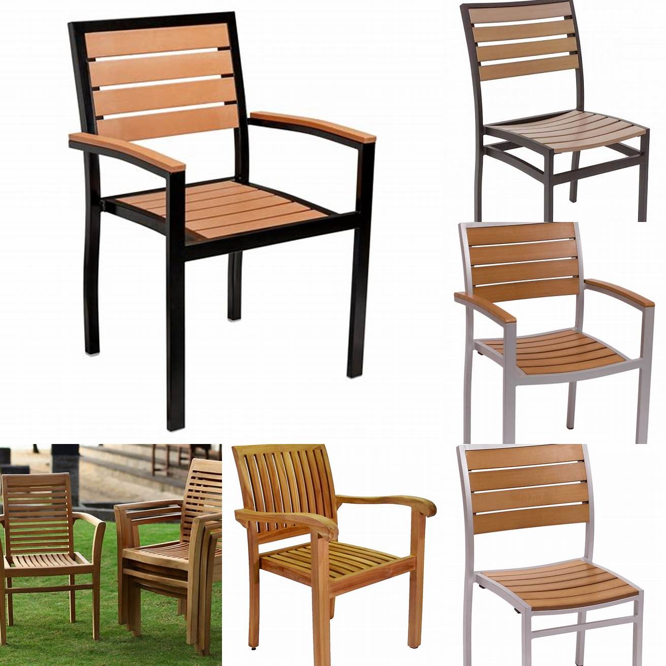 Synthetic teak chairs