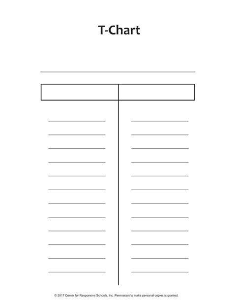 T Chart Template