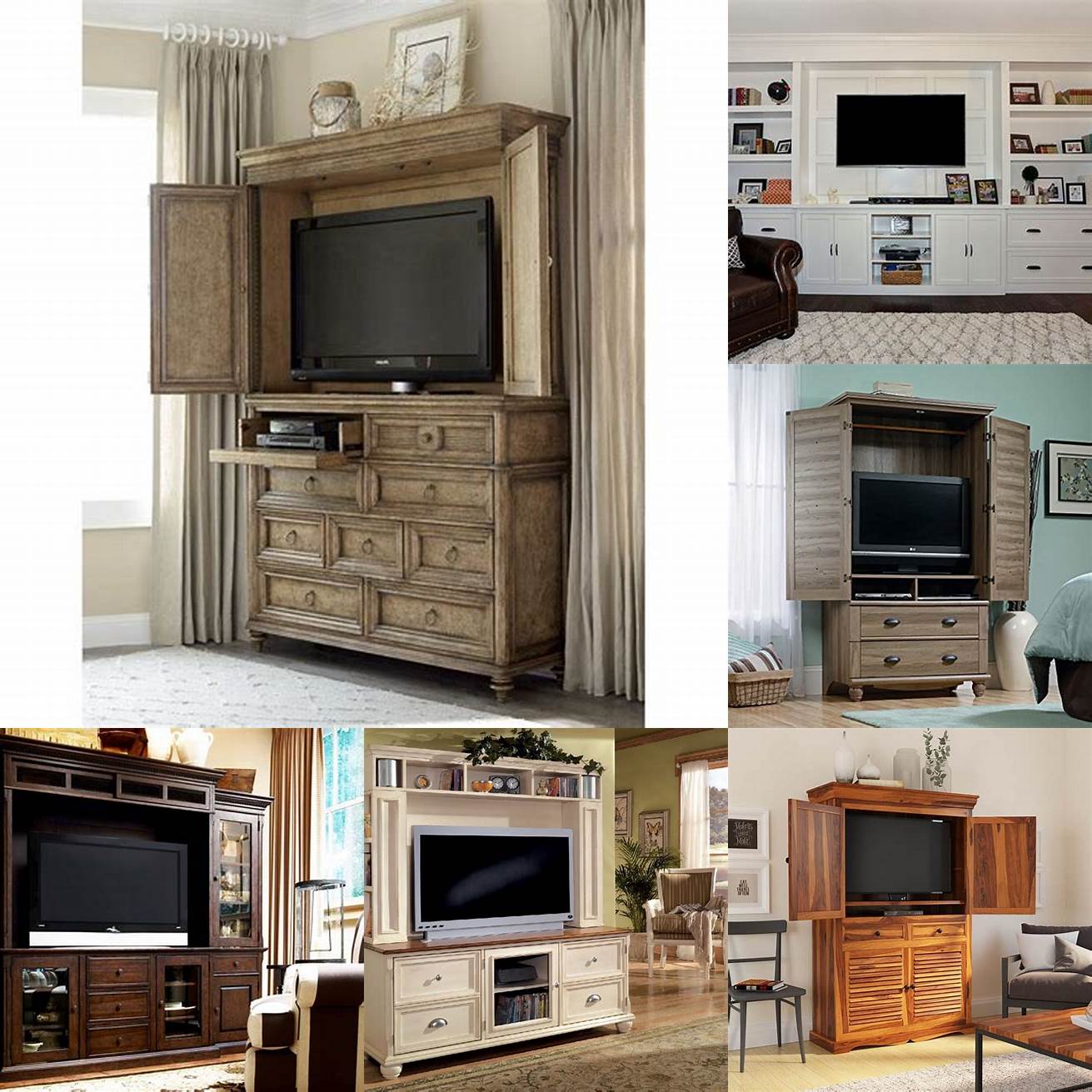 TV Armoires These are designed specifically for storing a TV and other entertainment equipment