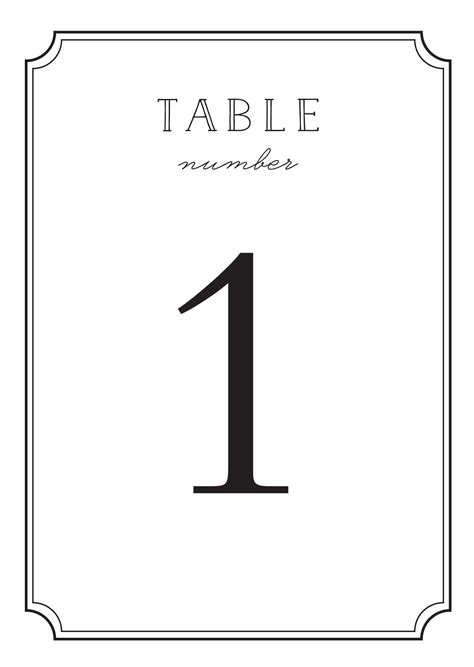 Table Numbers Printable