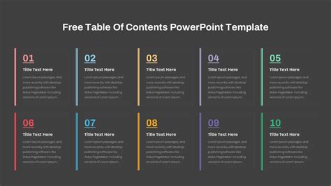 Table Of Contents Template Powerpoint