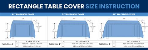 Tablecloth Size Chart Rectangle