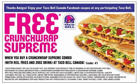 Taco Bell Coupons Printable