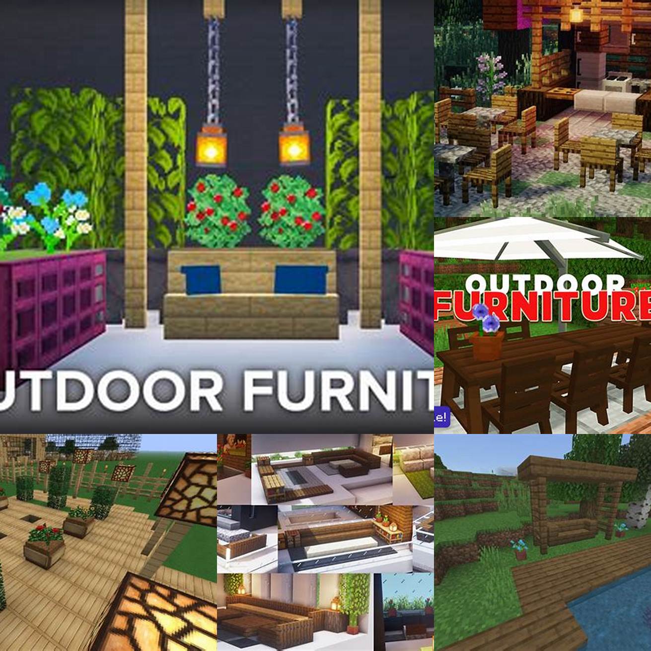 Take your Minecraft outdoor space to the next level with the Minecraft Furniture Mods outdoor furniture items