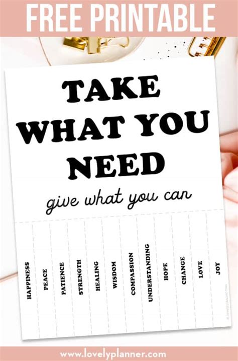 Take What You Need Printable
