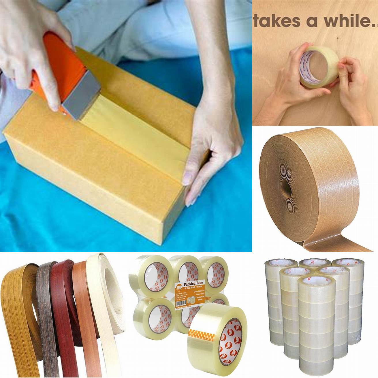 Taping the edges of the roll packaging