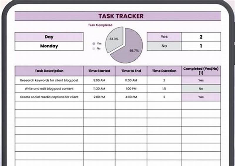 Task Tracker Excel Template Free